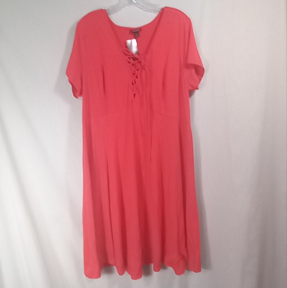 Torrid Red Jersey Lace-up Skater Dress Size 2X NWT - Picture 3 of 5